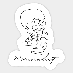 Funny Minimalist Skull - Minimalist Art Sticker